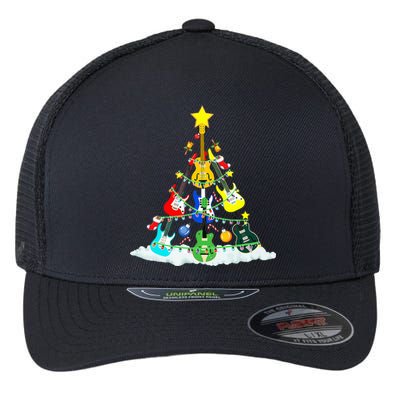 Cute Guitar Christmas Tree Music Stocking Stuffer  Flexfit Unipanel Trucker Cap