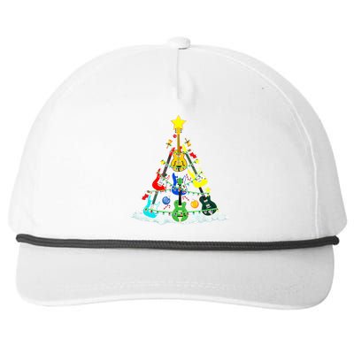 Cute Guitar Christmas Tree Music Stocking Stuffer  Snapback Five-Panel Rope Hat