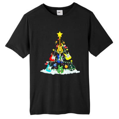 Cute Guitar Christmas Tree Music Stocking Stuffer  Tall Fusion ChromaSoft Performance T-Shirt