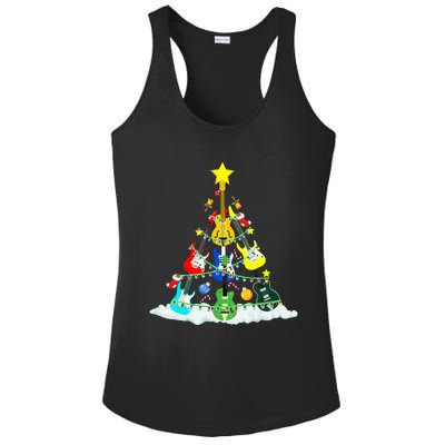 Cute Guitar Christmas Tree Music Stocking Stuffer  Ladies PosiCharge Competitor Racerback Tank