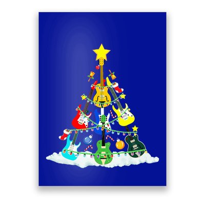 Cute Guitar Christmas Tree Music Stocking Stuffer  Poster