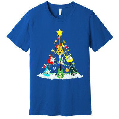 Cute Guitar Christmas Tree Music Stocking Stuffer  Premium T-Shirt