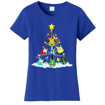 Cute Guitar Christmas Tree Music Stocking Stuffer  Women's T-Shirt