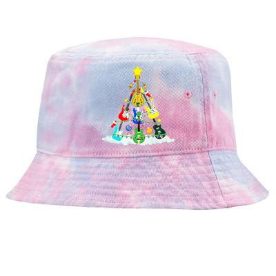 Cute Guitar Christmas Tree Music Stocking Stuffer  Tie-Dyed Bucket Hat