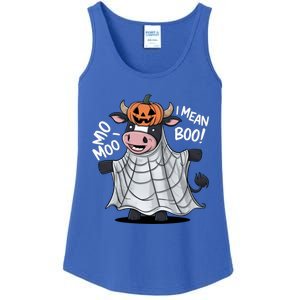 Cute Ghost Cow Moo I Mean Boo Halloween Funny Cow Lover Gift Ladies Essential Tank