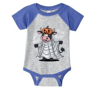 Cute Ghost Cow Moo I Mean Boo Halloween Funny Cow Lover Gift Infant Baby Jersey Bodysuit