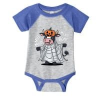 Cute Ghost Cow Moo I Mean Boo Halloween Funny Cow Lover Gift Infant Baby Jersey Bodysuit