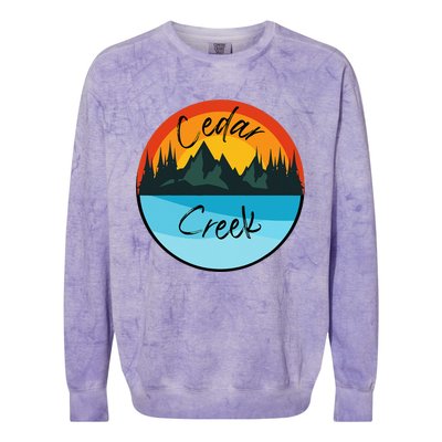 Camping Graphic Cedar Creek Graphic Colorblast Crewneck Sweatshirt