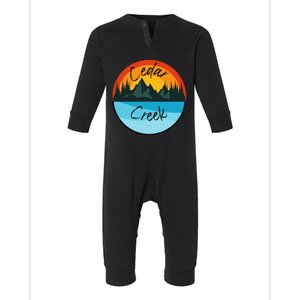 Camping Graphic Cedar Creek Graphic Infant Fleece One Piece