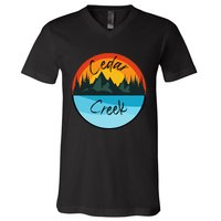 Camping Graphic Cedar Creek Graphic V-Neck T-Shirt