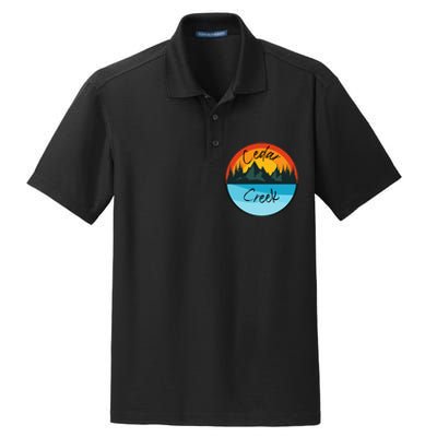 Camping Graphic Cedar Creek Graphic Dry Zone Grid Polo