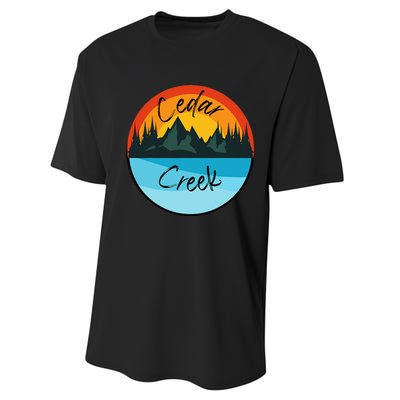 Camping Graphic Cedar Creek Graphic Performance Sprint T-Shirt