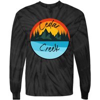 Camping Graphic Cedar Creek Graphic Tie-Dye Long Sleeve Shirt