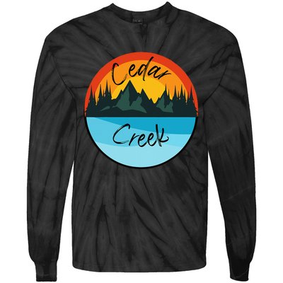 Camping Graphic Cedar Creek Graphic Tie-Dye Long Sleeve Shirt