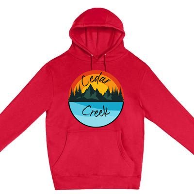 Camping Graphic Cedar Creek Graphic Premium Pullover Hoodie