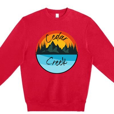 Camping Graphic Cedar Creek Graphic Premium Crewneck Sweatshirt