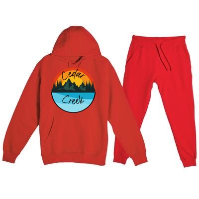 Camping Graphic Cedar Creek Graphic Premium Hooded Sweatsuit Set