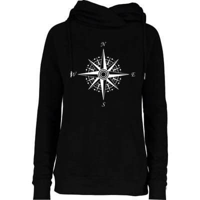 Compass Graphic Womens Funnel Neck Pullover Hood