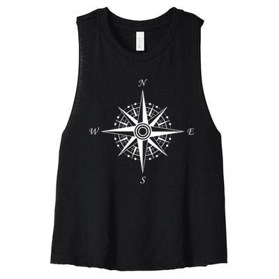 Compass Graphic Women's Racerback Cropped Tank