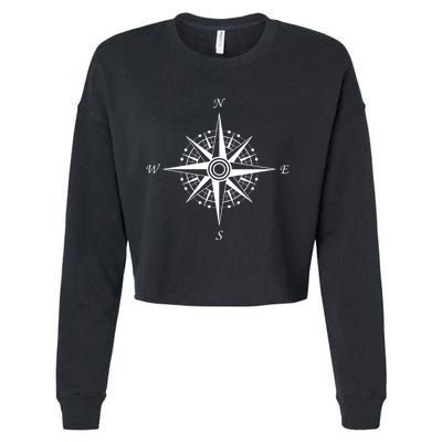 Compass Graphic Cropped Pullover Crew