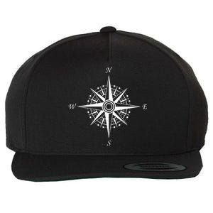 Compass Graphic Wool Snapback Cap