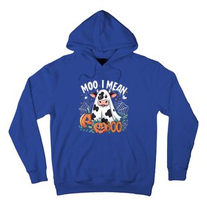 Cute Ghost Cow Moo I Mean Boo Halloween Funny Cow Lover Gift Hoodie