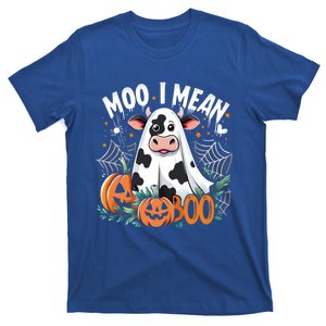 Cute Ghost Cow Moo I Mean Boo Halloween Funny Cow Lover Gift T-Shirt