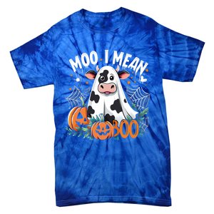 Cute Ghost Cow Moo I Mean Boo Halloween Funny Cow Lover Gift Tie-Dye T-Shirt