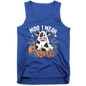 Cute Ghost Cow Moo I Mean Boo Halloween Funny Cow Lover Gift Tank Top