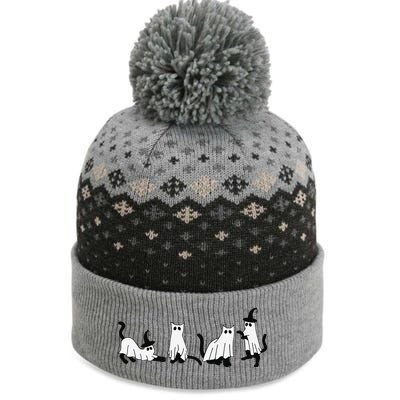 Cute Ghost Cats Funny Halloween Black Cats The Baniff Cuffed Pom Beanie