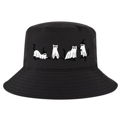 Cute Ghost Cats Funny Halloween Black Cats Cool Comfort Performance Bucket Hat