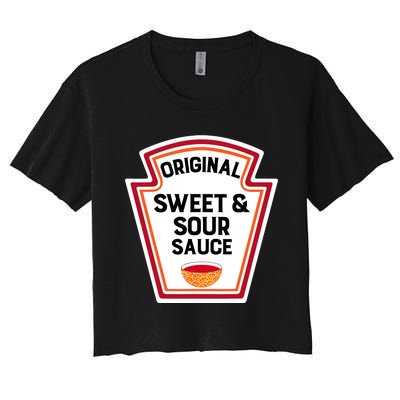 Cute Group Condiments Halloween Costume Sweet Sauce Sour Women's Crop Top Tee