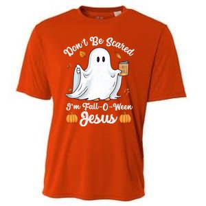 Cute Ghost Christian Halloween Falloween Jesus Pumpkin Cool Gift Cooling Performance Crew T-Shirt