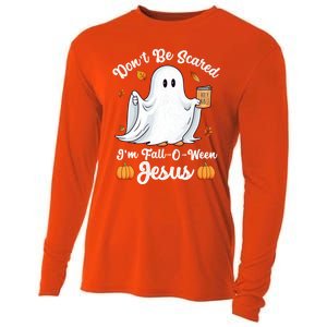 Cute Ghost Christian Halloween Falloween Jesus Pumpkin Cool Gift Cooling Performance Long Sleeve Crew