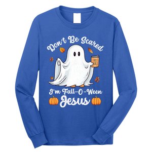 Cute Ghost Christian Halloween Falloween Jesus Pumpkin Cool Gift Long Sleeve Shirt