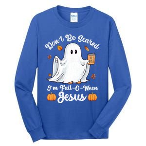 Cute Ghost Christian Halloween Falloween Jesus Pumpkin Cool Gift Tall Long Sleeve T-Shirt