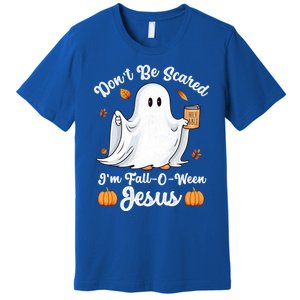 Cute Ghost Christian Halloween Falloween Jesus Pumpkin Cool Gift Premium T-Shirt