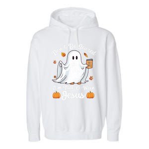 Cute Ghost Christian Halloween Falloween Jesus Pumpkin Cool Gift Garment-Dyed Fleece Hoodie