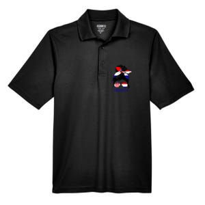 Croatian Girl Croatian Woman Proud Croatia Flag Hrvatska Men's Origin Performance Pique Polo