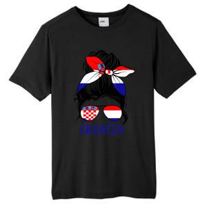 Croatian Girl Croatian Woman Proud Croatia Flag Hrvatska Tall Fusion ChromaSoft Performance T-Shirt