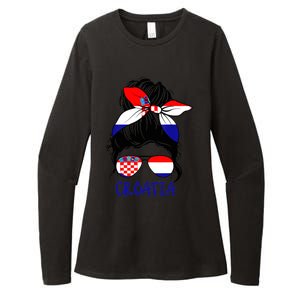 Croatian Girl Croatian Woman Proud Croatia Flag Hrvatska Womens CVC Long Sleeve Shirt