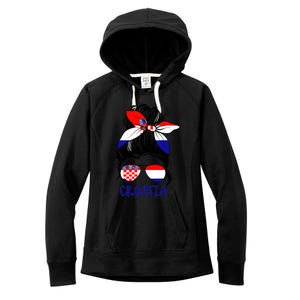 Croatian Girl Croatian Woman Proud Croatia Flag Hrvatska Women's Fleece Hoodie