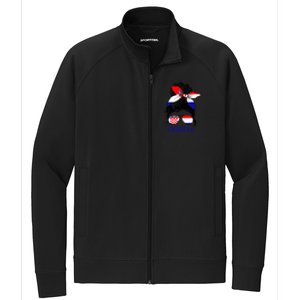 Croatian Girl Croatian Woman Proud Croatia Flag Hrvatska Stretch Full-Zip Cadet Jacket