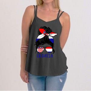 Croatian Girl Croatian Woman Proud Croatia Flag Hrvatska Women's Strappy Tank