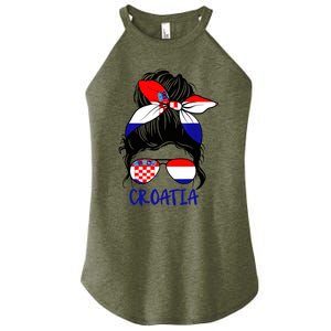 Croatian Girl Croatian Woman Proud Croatia Flag Hrvatska Women's Perfect Tri Rocker Tank