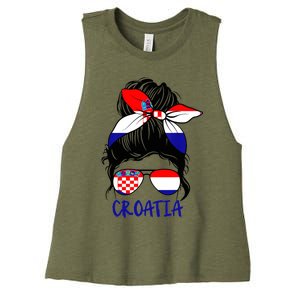 Croatian Girl Croatian Woman Proud Croatia Flag Hrvatska Women's Racerback Cropped Tank