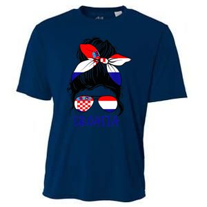 Croatian Girl Croatian Woman Proud Croatia Flag Hrvatska Cooling Performance Crew T-Shirt