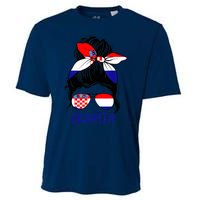 Croatian Girl Croatian Woman Proud Croatia Flag Hrvatska Cooling Performance Crew T-Shirt