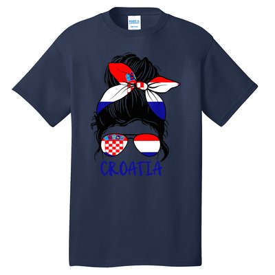 Croatian Girl Croatian Woman Proud Croatia Flag Hrvatska Tall T-Shirt