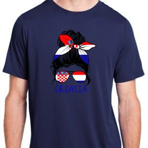 Croatian Girl Croatian Woman Proud Croatia Flag Hrvatska Adult ChromaSoft Performance T-Shirt